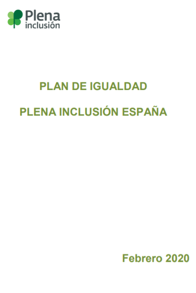 portada Plan igualdad 2020 Plena inclusión