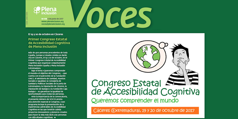 Ir a : VOCES dedica su último número a nuestro Congreso de Accesibilidad Cognitiva