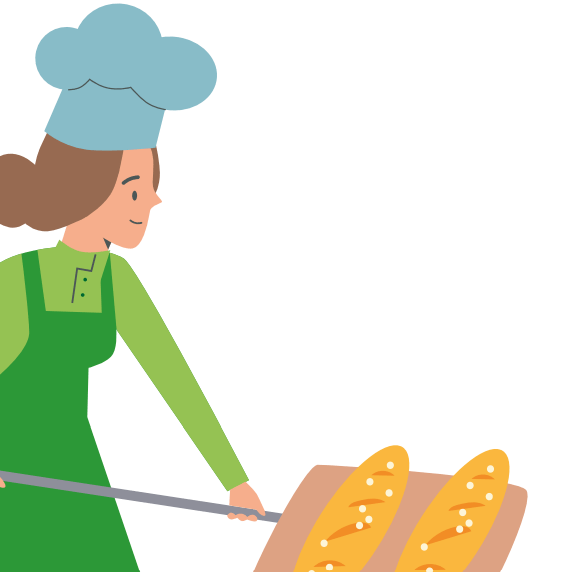 ilustración empleo panadera panadería