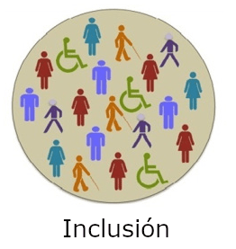 círculo con personas con y sin discapacidad