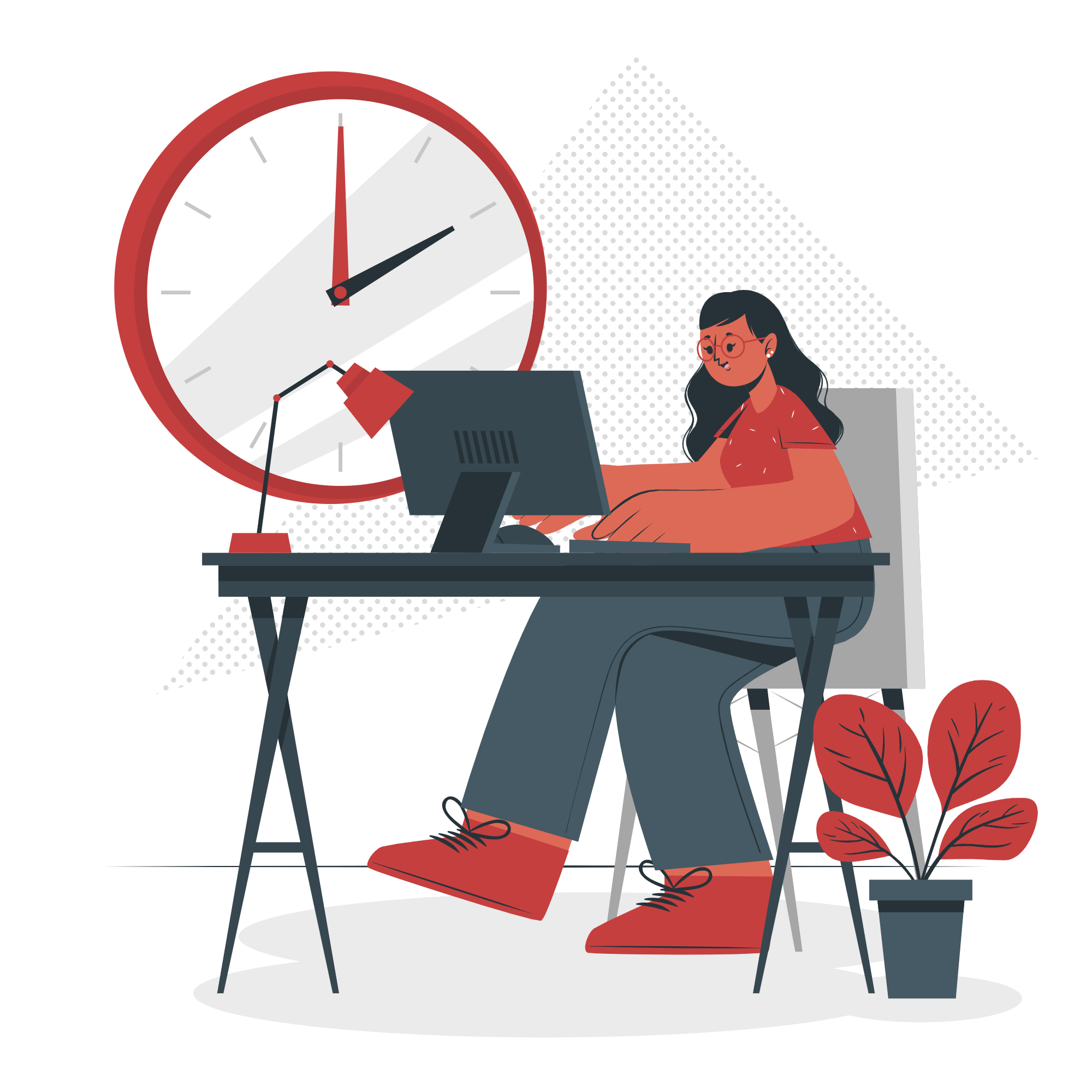 ilustración mujer ordenador trabajar tecnología conexión