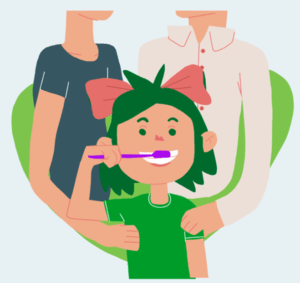 ilustración atención temprana lavarse los dientes