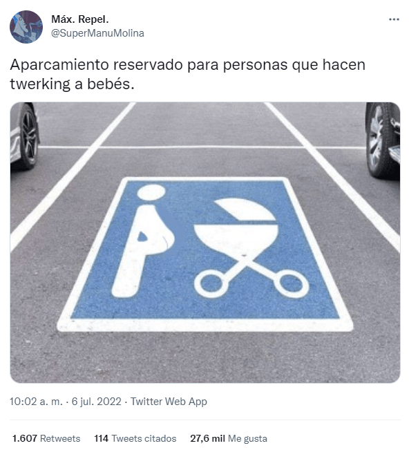 aparcamiento reservado para personas que hacen twerking a bebés