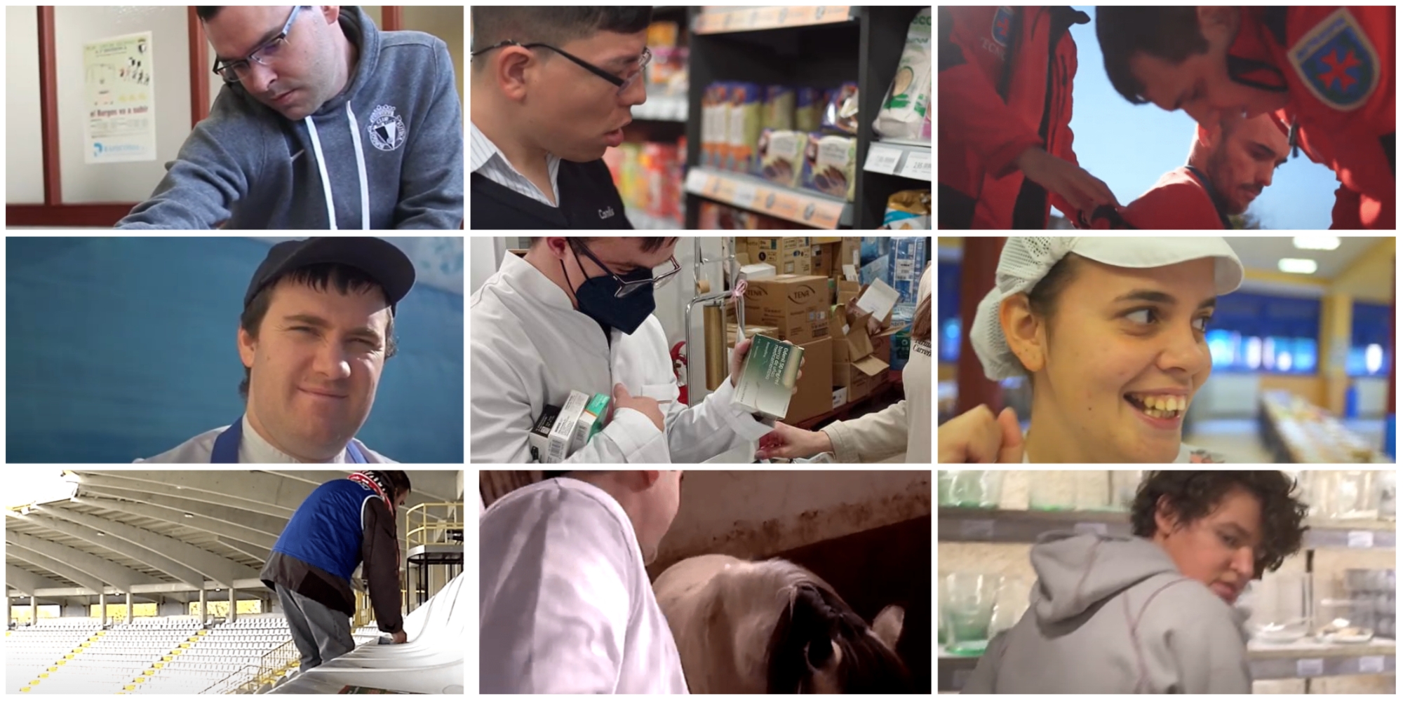 Collage de fotos de personas con empleos personalizados