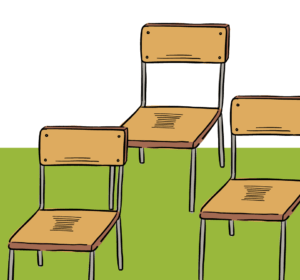 ilustración sillas seminarios educación