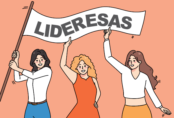 ilustración lideresas bandera 3 mujeres
