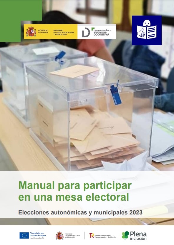 portada manual mesa electoral elecciones autonómicas municipales 2023 lectura fácil