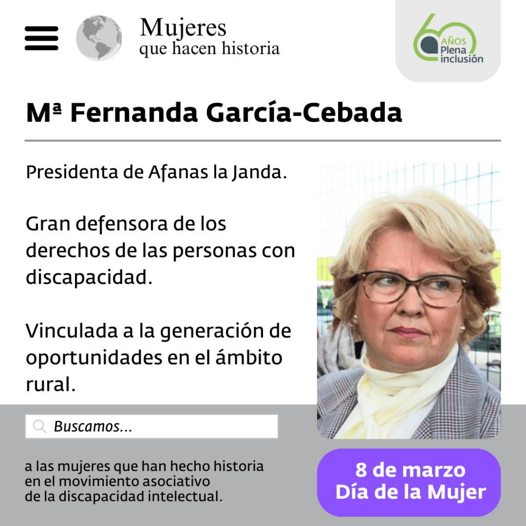María Fernanda García-Cebada. Presidenta de Afanas la Janda. Experta en generar oportunidades en el ámbito rural